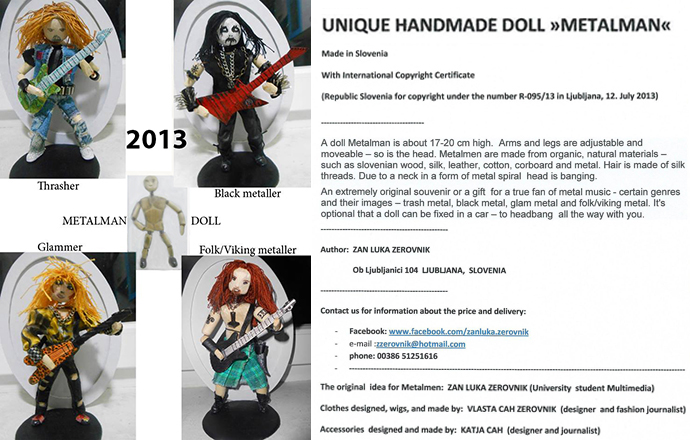 Kreiranje oblačil za ROČNO IZDELANE lesene lutke, projekt METALMAN, 2013