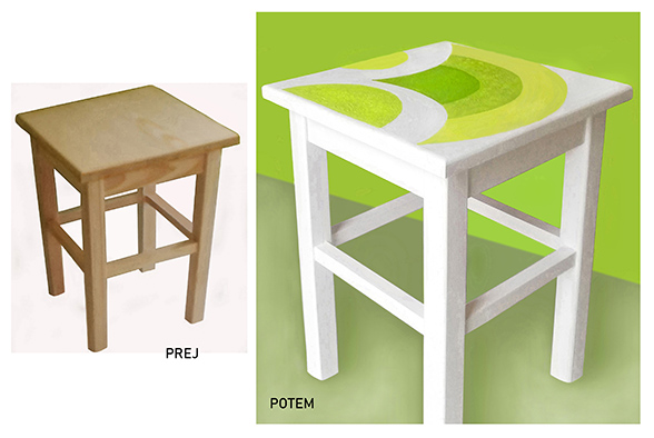 Kupljen za to da bo prenovljen. Lesen štokerle je dobil sveže spomladanske barve